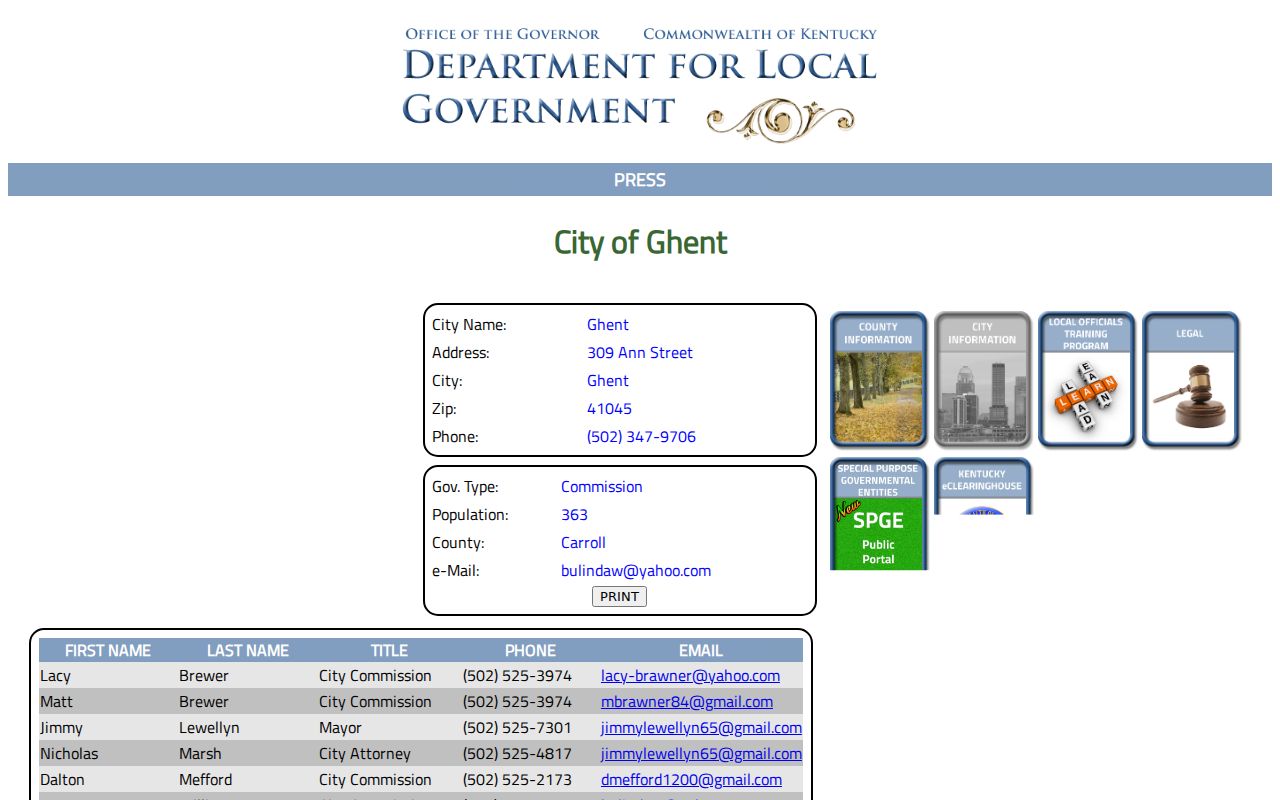 Ghent criminal records context from the Carroll County DLG city profile